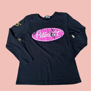 Peterbilt Long Sleeve T-Shirt L Black Pink Logo – Trucker Graphic Tee